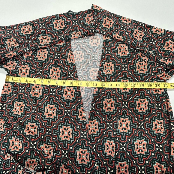 LuLaRoe Duster Cardigan Sweater Size M Open Front Long Sleeve Multicolor Boho - Picture 8 of 11